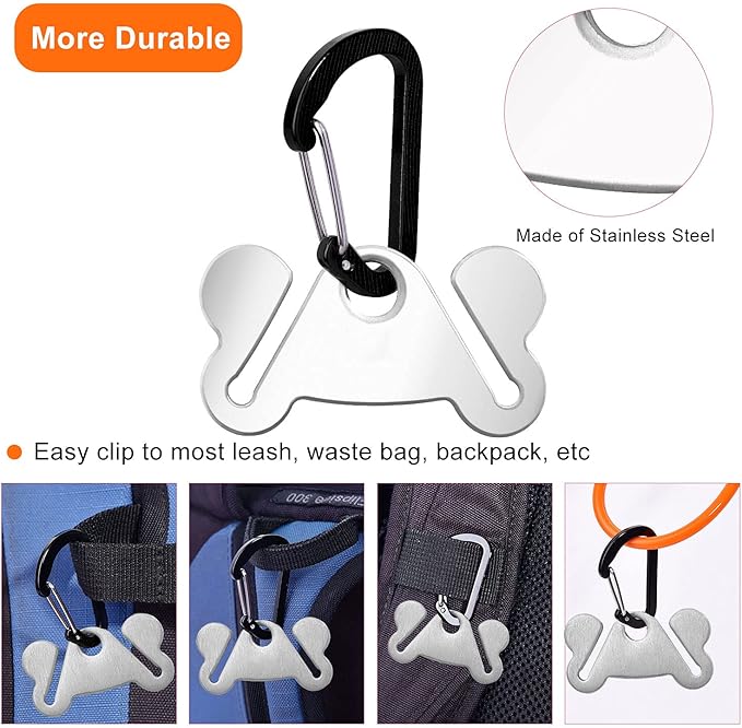 4PCS Dog Poop Bag Holder, Waste Bag Holder, Dog Poop Bag Carrier, Hand Free Holder, Metal Holder