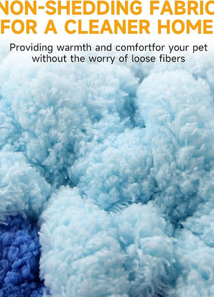 Ombre Gradient Round Cat Bed for Indoor Cats, Chunky Knit Washable & Plush Pet Bed, Cozy Nest with Non-Slip Bottom for Small Medium Cats