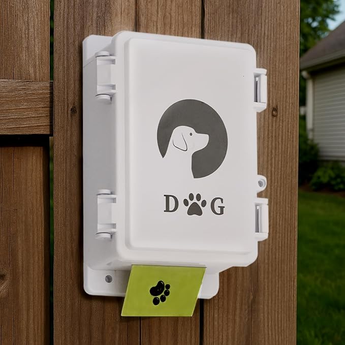 Wall Mount Dog Poop Bag Dispenser, Outdoor Dog Poop Bag Holder,Heavy Duty & Waterproof, ABS Plastic Material, Suitable for Yard Patio Garage Lawn Pet Waste Station