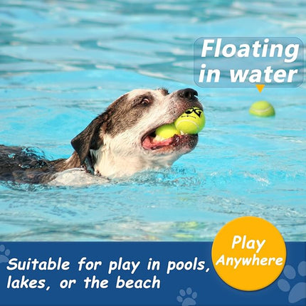 Large Squeaky Tennis Balls for Dogs - 8 Pack 3.0'' Durable Non-Toxic Outdoor Dog Toys Balls with Mesh Bag, SGS Certified, Colorful Fetch Toys, Medium Large Breeds