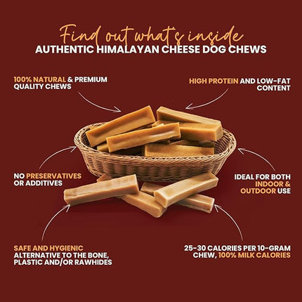 Authentic Himalayan Yak Cheese for Dogs - Small (Pack of 10) - Sourced from Pristine Himalayan Foothill, Rawhide-Free, NO preservatives