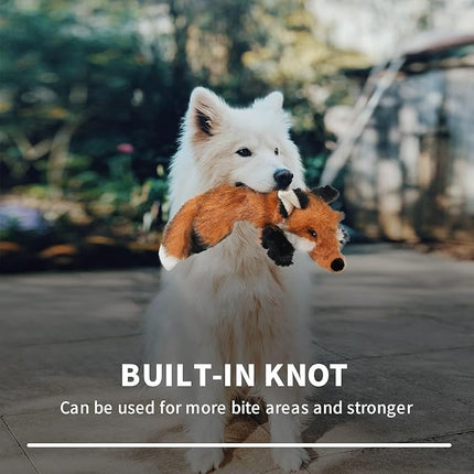 ALL FOR PAWS Dog Squeaky Fox Toy, Stuffed Animal Pet Plush Toys Squeak Chew Toy for Dogs Large