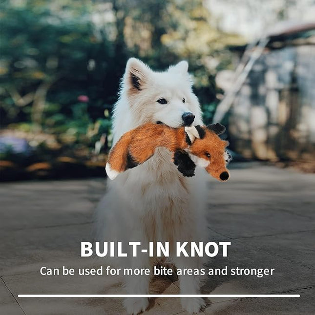 ALL FOR PAWS Dog Squeaky Fox Toy, Stuffed Animal Pet Plush Toys Squeak Chew Toy for Dogs Large