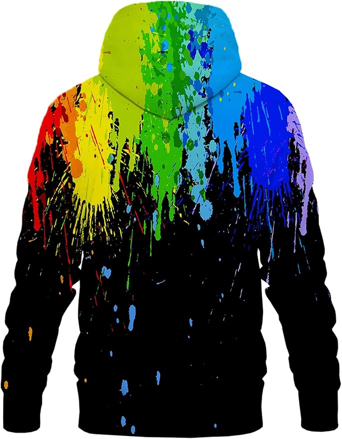 Yasswete Unisex Adults 3D Printed Fashion Hoodies for Men Women Pullover Novelty Sweatshirts with Big Pockets
