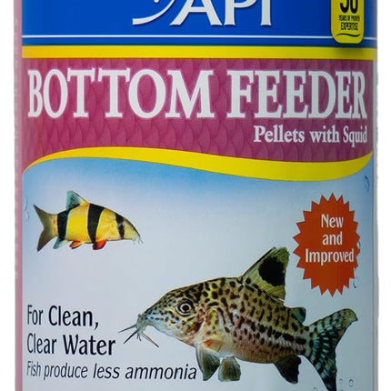API BOTTOM FEEDER PELLETS WITH SQUID Fish Food 7.9-Ounce Container