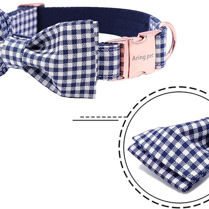 ARING PET Bowtie Dog Collars Adjustable Collar with Bow Tie for Puppy Small Medium Large Boy Girl Dogs-Size M Length 13.5-22"
