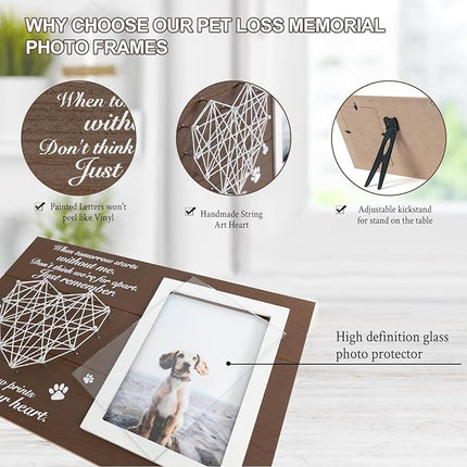 Pet Memorial Gifts, Pet Loss Memorial Frame Leave Paw Prints on our Hearts, Paw Prints Sympathy Frame Gift for Loss of Dog and Cat