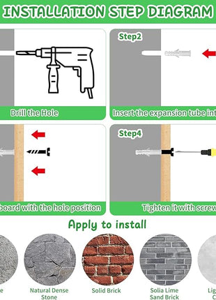 Cat Wall Shelves, 6 in 1 Cat Wall Furniture Set with Condos House, Bed, Bridge, Tree, Steps, Scratching Board, DIY Walls Playground for Indoor (Green)