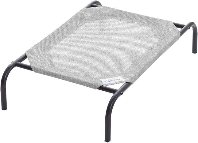 Coolaroo Original Elevated Dog Bed - Breathable Off-The-Ground Pet Bed with Cooling Fabric, Joint Relief & Moisture-Resistant Fabric, 100% Recyclable, Easy Clean, Grey, Small