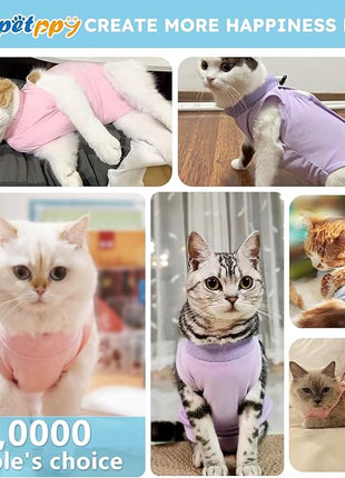 Cat Recovery Suit, Kitten Surgical Bodysuit for Abdominal Wound Anti Licking After Surgery, Pet Surgical Recovery Snugly Suit Cat Spay Recovery Suit Female for Small Male Female Cats Blue L