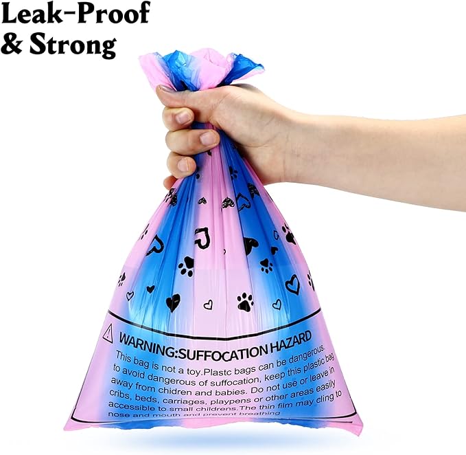 Dog Poop Bag Holder - Leak-Proof 60 Dog Waste Bags - Ultra Thick, Extra Large Poop Bags for Dogs