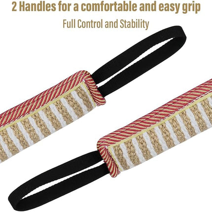 Storystore Dog Tug Toy Dog Training Bite Pillow Jute Bite Toy - Best for Tug of War, Puppy Training Interactive Play - Interactive Toys for Small and Medium Dogs (Striped, 11.8" x 3.15")