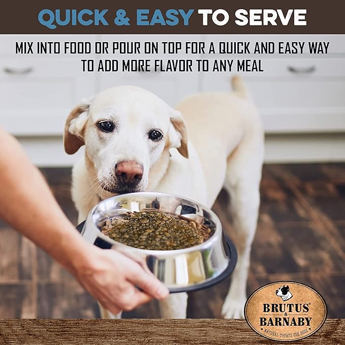 BRUTUS & BARNABY Dog Food Topper - Pork - Enhance Your Dogs Kibble with This Bacon Flavor Packed Mix - Sprinkle On Dog Food Flavoring for Picky Eaters - Just One Single Ingredient
