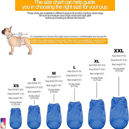 Hozz 4 Pieces Dog Shirts Pullover Soft Blank Puppy T-Shirt Small Dogs Colorful Solid Pet Summer Clothes Grey Green Orange Navy Blue Plain Shirts Sleeveless Outfit for Puppy Pet no Shrink M