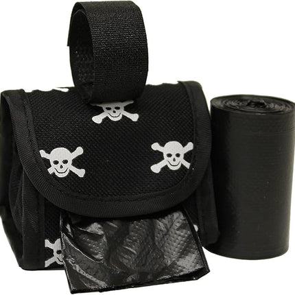 Five Star Pet Purse Style Dispenser with 2 Rolls Made in USA Easy Open Poop Bags Dog Waste Bags (White Skull)