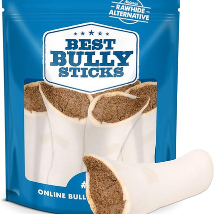 Best Bully Sticks 5-6 Inch Pumpkin Sweet Potato Filled Shin Bones for Dogs - 5 Count (Pack of 1) - Easily Digestible, Long-Lasting, Refillable Treat