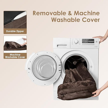 EHEYCIGA Memory Foam Dog Bed XXL, Giant Dog Bed Orthopedic with Washable Removable Cover, Waterproof Pet Bed Couch for Jumbo Dogs, 48x36x7 Inches, Brown