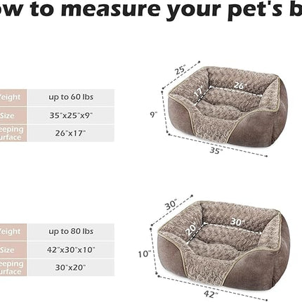 INVENHO XX-Large Dog Bed Rectangle Washable Orthopedic Soft Calming Sleeping Durable Pet Cuddler with Anti-Slip Bottom