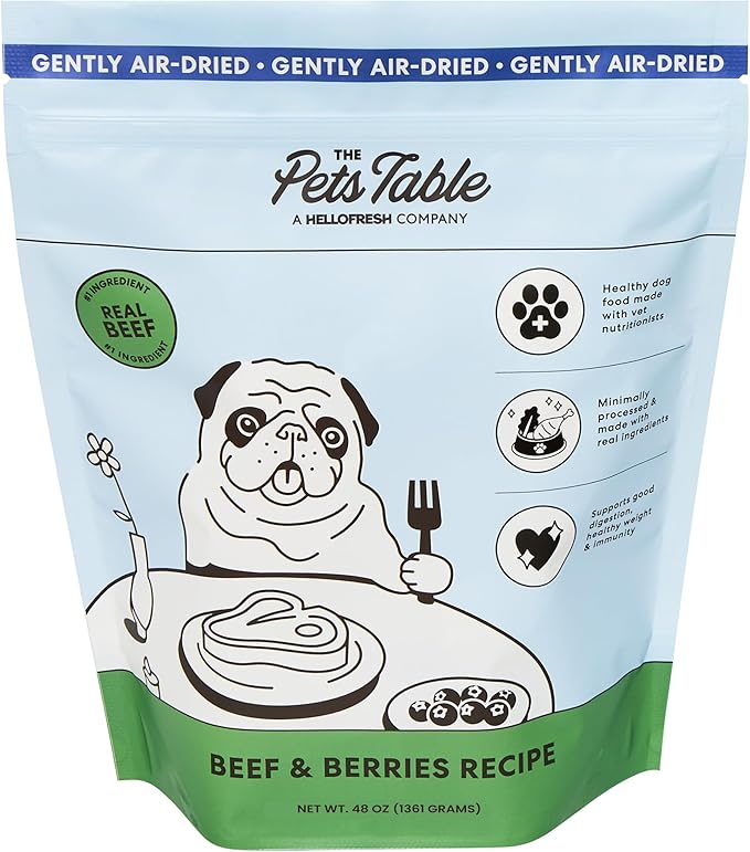 The Pets Table Beef & Berries Grain-Free Air-Dried Dog Food, 48 Oz. Bag (Pack of 2)