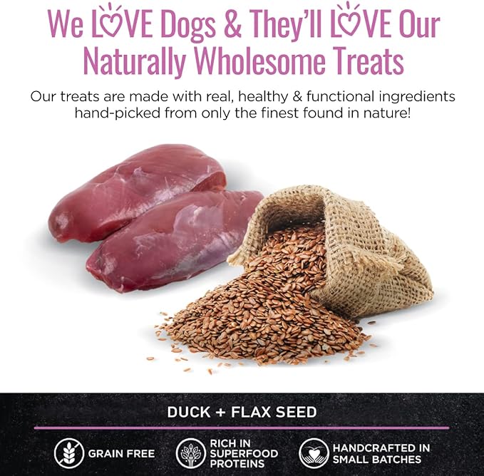 Smart Cookie Duck Jerky Dog Treats with Flax Seed, Omega Oils- Hypoallergenic Strips for Dogs and Puppies with Allergies, Sensitive Stomachs - Dehydrated, Grain Free, Made in USA - 3oz Bag, Pack of 1