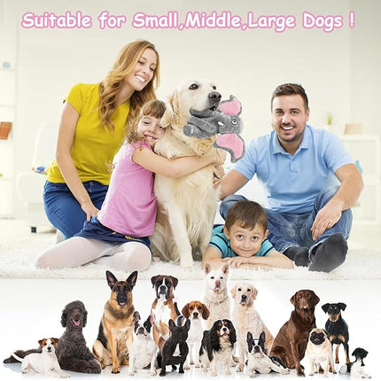 Plush Large Dog Toys with Squeaker and Crinkle Paper, Interactive Puppy Chew and Teeth Cleaning Toy, Pet Toys for Small, Medium and Large Dogs