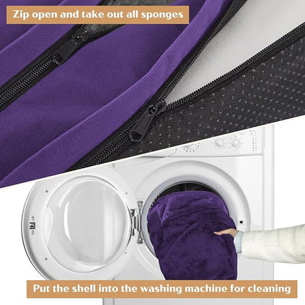 Comfort Expression Orthopedic Dog Bed for Medium Dogs 30x20 Inch, Waterproof Egg Crate Foam Medium Pet Bed with Removable Bolsters, Dog Couch with Washable Cover & Non-Slip Bottom, Deep Purple