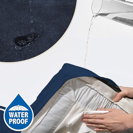 Comfort Expression Orthopedic Dog Bed for Large Dogs 36x27 Inch, Waterproof Supportive Egg Crate Foam Large Pet Bed with Removable Bolsters, Dog Couch with Washable Cover & Non-Slip Bottom, Navy Blue