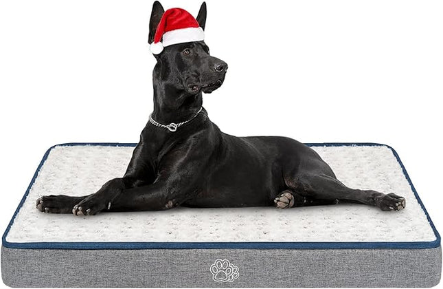 EMPSIGN Reversible Cool and Warm Dog Bed for Crate Pad, Pet Beds with Washable and Removable Cover, Dog Crate Beds Sleeping Mats, Beds for Dogs Crate for Large Medium Small Dogs, Grey