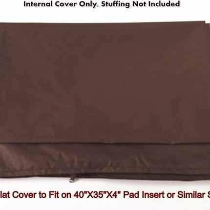Dogbed4less 2 Pack XL Internal Duvet Water Resist Pet Dog Bed Cover for 40"x35"X4" Memory Foam Pad Bed - 44"X39" Flat