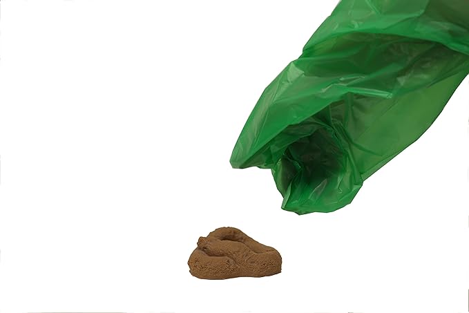 200 Black Easy Open & Easy-tie Handle 15" Strong Leak- Proof Poop Bags, Dog Waste Bags Made in USA (not on rolls) (Green)