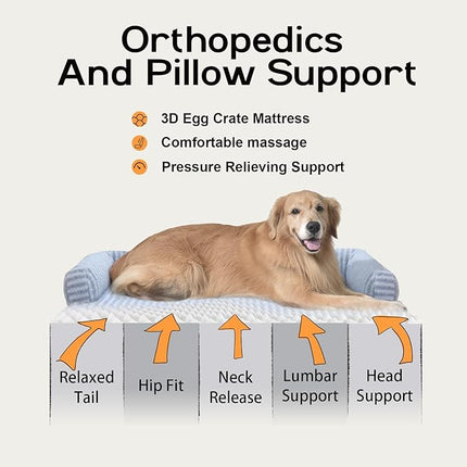 Dog Bed Medium Size Dog-Orthopedic Waterproof Bed for Dogs,Foam Couch Sofa with Washable Removable Cover & Non-Slip Bottom