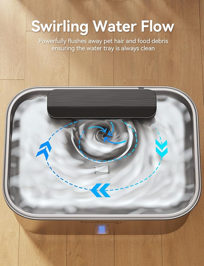 3 Gal Stainless Steel Dog Water Fountain for Large Dog, Pet Water Fountain, Dog Water Bowl Dispenser with Water Level Window, Super Quiet for S-L Dogs and Multi-Pet, Easy to Clean(FN-W13)