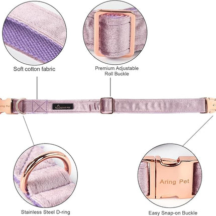 ARING PET Bowtie Dog Collar-Velvet Dog Collars with Removable Bowtie, Adjustable Bowtie Collar for Girl and Boy Dogs.