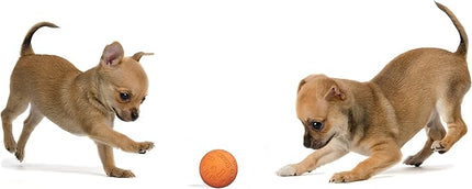 Snug Rubber Dog Balls for Small and Medium Dogs - Tennis Ball Size - Virtually Indestructible (3 Pack - Orange)
