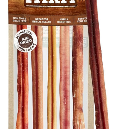 Natural Farm Bully Sticks, Odor-Free (12 Inch, 5 Count), 8.8 Oz. Per Bag, 100% Beef Chews, Grass-Fed, Non-GMO, Fully Digestible Dental Treats to Keep Your Small and Medium Dogs Busy and Happy