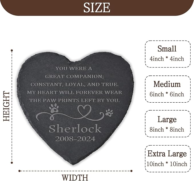 Personalized Pet Memorial Stone, Dog Memorial Gifts for Loss of Dog, Pet Loss Gifts, Pet Memorial, Loss of Dog Sympathy Gift, Dog Remembrance Gift, Pet Bereavement Gifts - A Great Companion