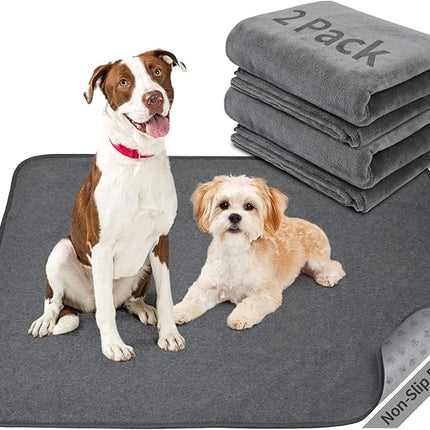 Washable Dog Pee Pads 36x48 2Pack Reusable Whelping Pads, Absorb Dog Mats Non-Slip Puppy Training Pads for Whelping, Potty, Training, Playpen, Crate