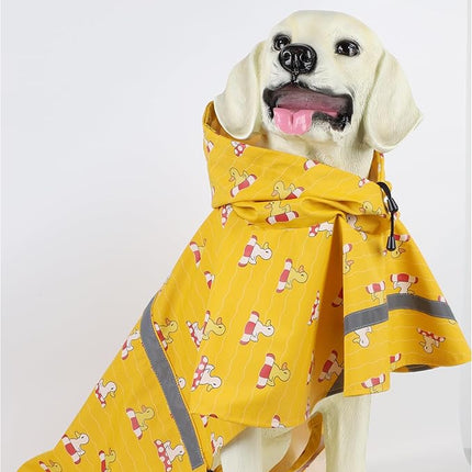 HAPEE Dog Raincoats with Reflective Strip Hoodie,Poncho Jacket for Large Dogs fit Golden Retriever Doodle (E5-Yellow River, 20B (30-55 lbs))
