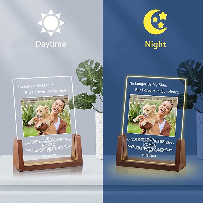 Personalized Dog Memorial Gifts for Loss of Dog, Dog Memorial Gifts, Pet Sympathy Gifts for Dogs, Pet Memorial Acrylic Night Light, Lost Pet Memorial Gifts Dog, Cat Memorial Gifts, Pet Loss Gifts