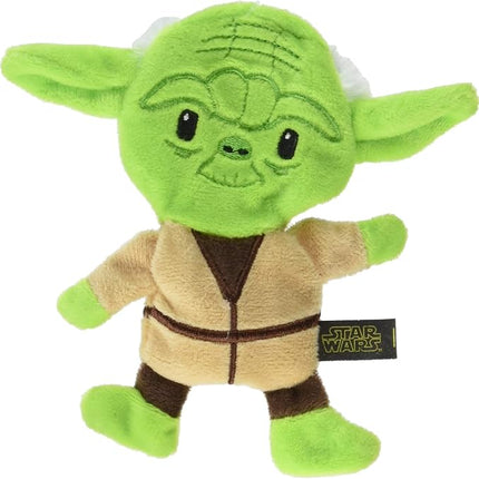 STAR WARS Dog Toy Yoda Plush Flattie Dog Toy - Officially Licensed - Small Soft Stuffingless Crinkle Chew Toys for All Dogs, 6 Inch