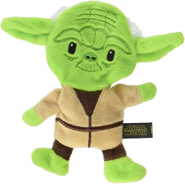 STAR WARS Dog Toy Yoda Plush Flattie Dog Toy - Officially Licensed - Small Soft Stuffingless Crinkle Chew Toys for All Dogs, 6 Inch