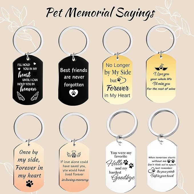 Personalized Pet Memorial Photo Keychain,Custom DogCat Remembrance Keychains with Picture Text,Loss of Pet Sympathy Key Chain