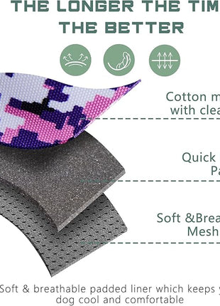 BUMBIN Tactical Dog Harness for Large Dogs No Pull, Famous TIK Tok No Pull Dog Harness, Fit Smart Reflective Pet Walking Harness for Training, Adjustable Dog Vest Harness with Handle Purple Camo XL