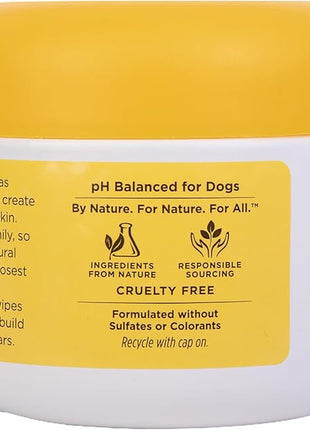 Burt's Bees for Pets Eye & Ear Cleansing Wipes for Dogs, Fragrance-Free, 98% Natural Origin Formulas, Gentle Spot Cleaning Sheets for Dog Eyes and Ears, 100 Count