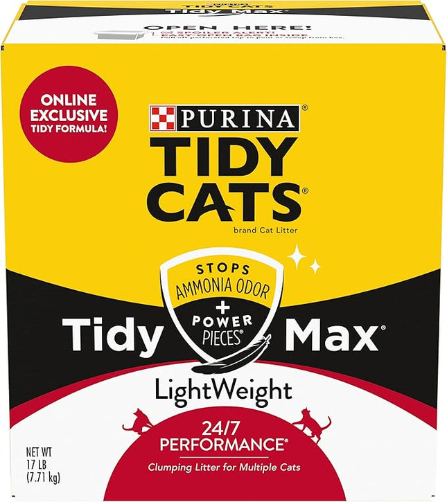 Purina Tidy Cats LightWeight, Scoopable Clumping Cat Litter, Tidy Max 24/7 Performance Formula - 17 lb. Box