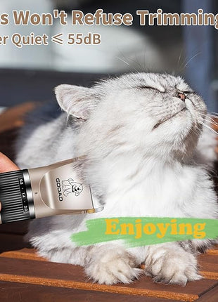 Cat Clippers for Matted Hair, Cat Grooming Kit, Cordless Cat Shaver for Long Hair, Low Noise Paw Trimmer, Cat Hair Trimmer for Grooming,Quiet Pet Hair Clippers Tools for Cats Dogs (Gold)