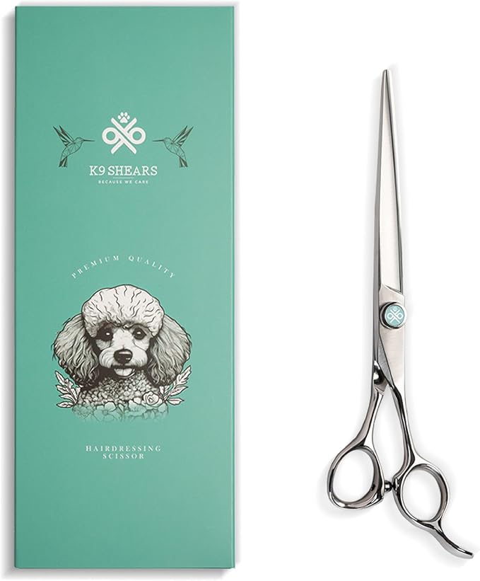 7” Dog Grooming Scissors｜VG10 Japanese Steel Professional Pet Grooming Shears for Cats & Dogs｜Clean Cut & Precise Trimming｜Lightweight Ergonomic Handcrafted Design｜K9 Shears