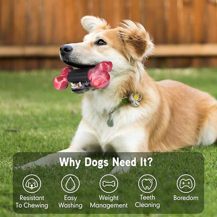 Apasiri Dog Toys for Aggressive Chewers with Bacon Flavor: 3-Pack Dog Bones for Large Dogs, 8" Chew Toys Long-Lasting, Tough Nylon & Rubber Dogs Toys