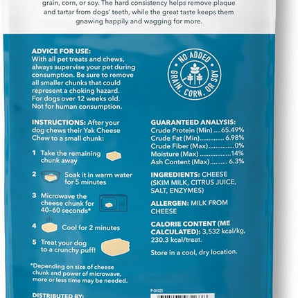 Amazon Brand - Wag Yak Cheese Himalayan Dog Chews, Dog Treats for Medium Size Dogs, All Natural, High Protein for Aggressive Chewers, 15-35 lbs, 3 Count, 6.9 oz
