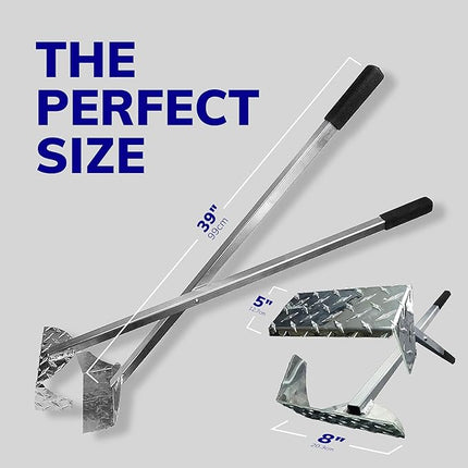 ActiveDogs Pooper Scooper for Large Dogs – Heavy-Duty Dog Pooper Scooper for Yard – Flat-Style Welded Aluminum Dog Poop Rake and Scoop with Solid Bolt System – Made in The USA